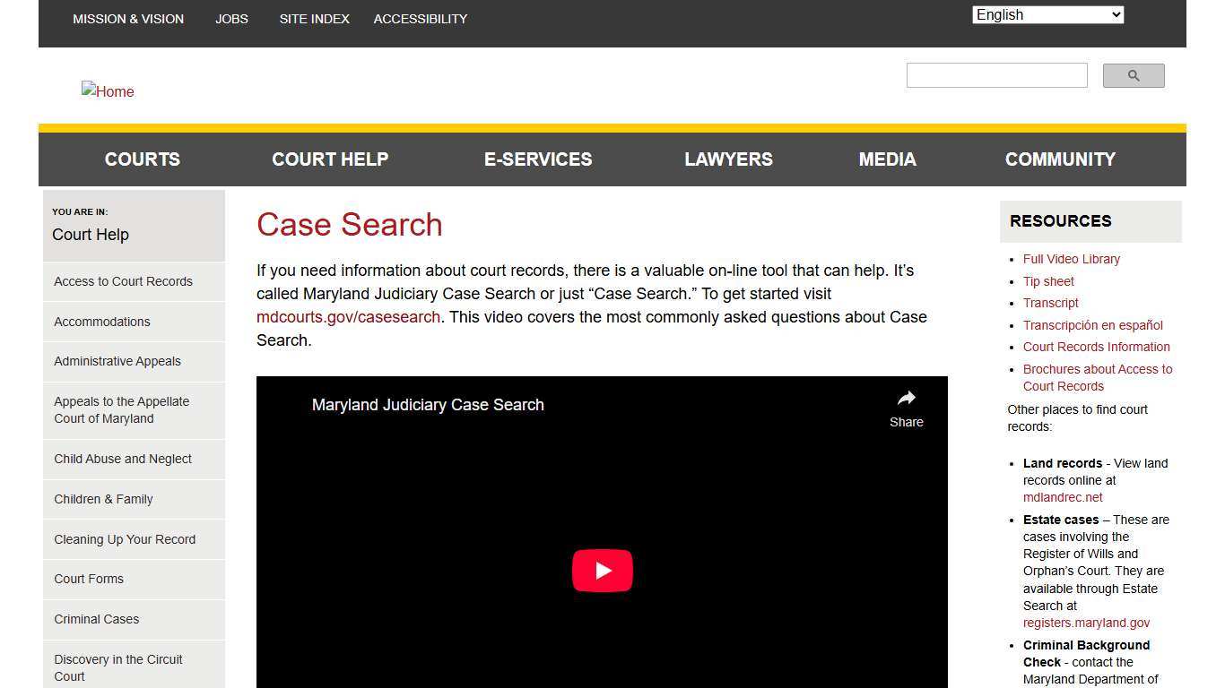 Case Search | Maryland Courts